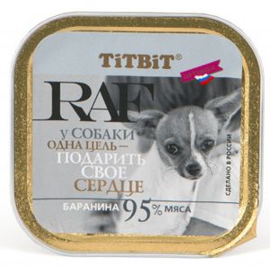 Titbit RAF Консервы для собак Ягненок ― Магазин "Зоолайф" - корма для кошек и собак в Омске. Официальный дистрибьютор Royal Canin.